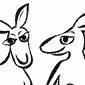 dwa kangurki rysunek