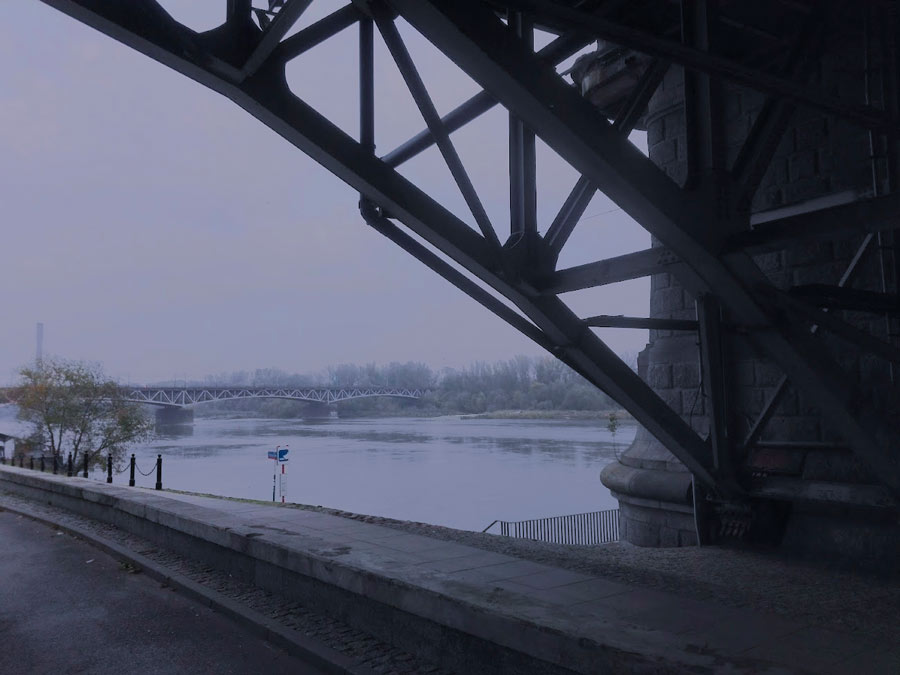 widok na Wisłe spod mostu Poniatowskiego