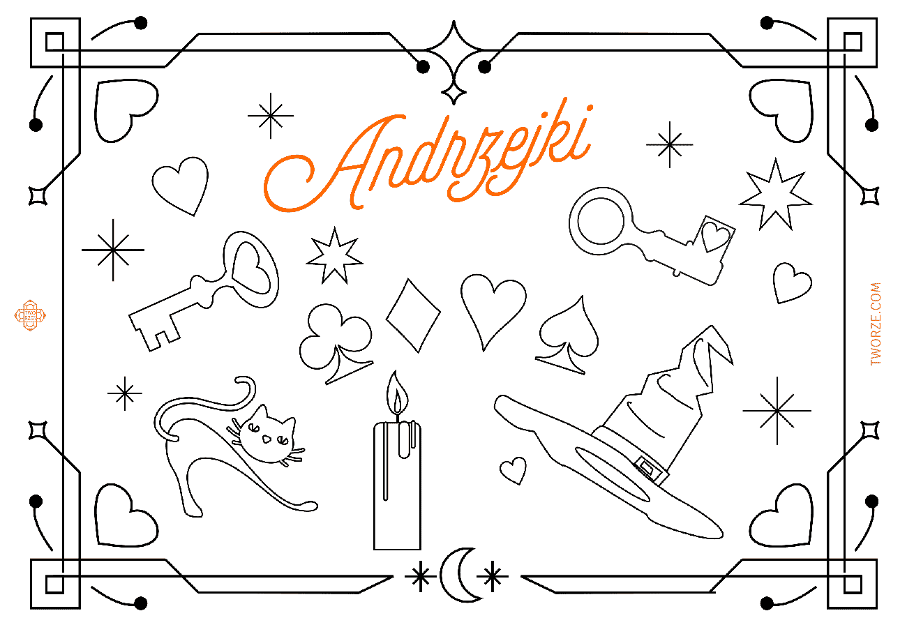 kolorowanką Andrzejkowa dla przedszkolaków